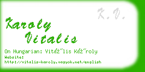 karoly vitalis business card